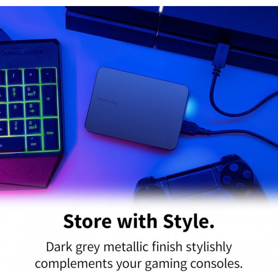 Зовнішній жорсткий диск 2.5" USB 2.0TB Toshiba Canvio Gaming Dark Grey (HDTX220EK3AA)