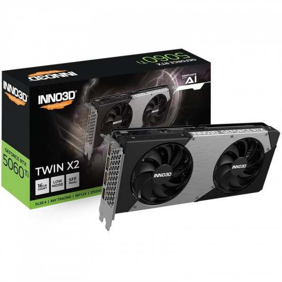 Вiдеокарта GF RTX 5060 Ti 16GB GDDR7 Twin X2 Inno3D (N506T2-16D7-191073N)