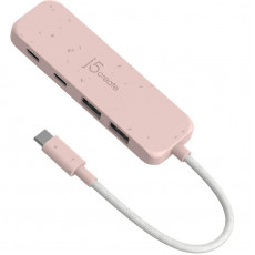 USB-хаб J5create 2 USB-A/2 USB-С Red (JCH342ER-N)
