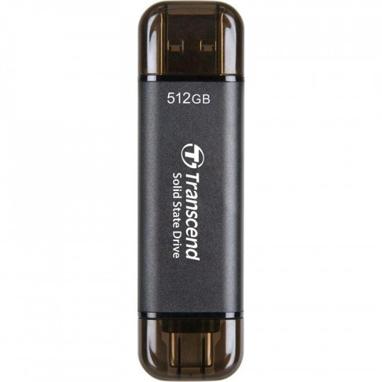 Накопичувач зовнішній SSD USB 3.1 Gen 2 Type-A/Type-C 512GB Transcend ESD310 Black (TS512GESD310C)