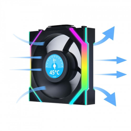 Вентилятор Lian Li Uni Fan SL Wireless LCD 120-3 Black (G99.12SLLCD1W3B.00)