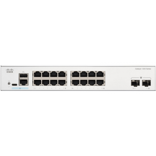 Комутатор Cisco Catalyst C1200-16T-2G (16хGE, 2xGE SFP, USB, керований)