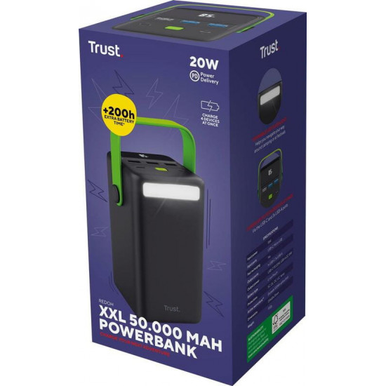 Універсальна мобільна батарея Trust Redoh 50000mAh 20W Black (25196)