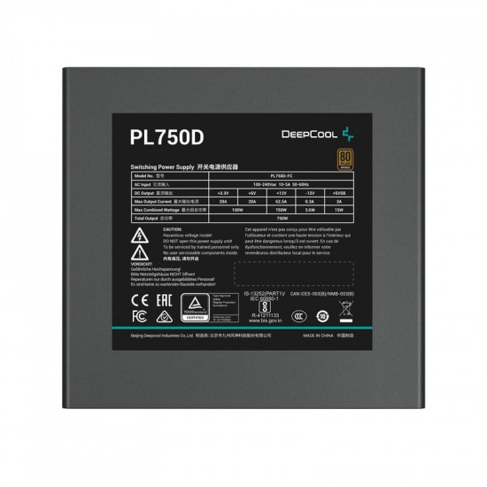 Блок живлення DeepCool PL750D 750W (R-PL750D-FC0B-EU-V2)