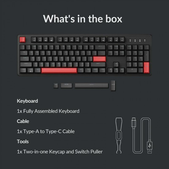 Клавіатура Lemokey X3 Keychron Mechanical Red Switch UA Black (X3-H1-UA)