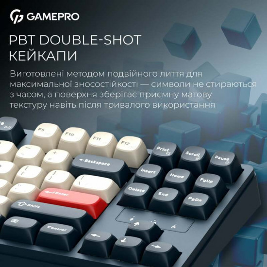 Клавіатура бездротова GamePro Asgard Ragnar Keychron Super Red Switch Blue (MK285BL)