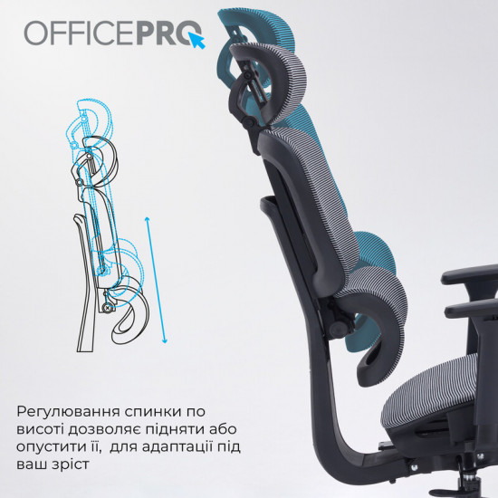 Крісло офісне Officepro Skyline Footrest Black/Dark Gray (OC750-B-DG-DG)