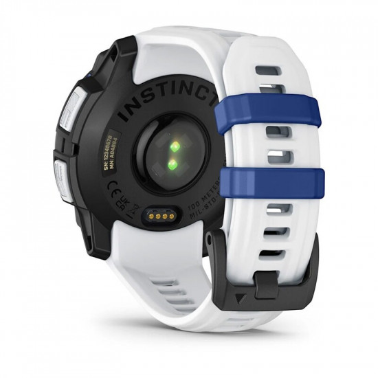 Смарт-годинник Garmin Instinct 3 45mm Solar Whitestone with Whitestone/Bolt Blue Silicone Band (010-02934-03)