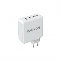 Мережевий зарядний пристрій Canyon H-100 (4USB) GaN PD 100W QC3.0 White (CND-CHA100W01)
