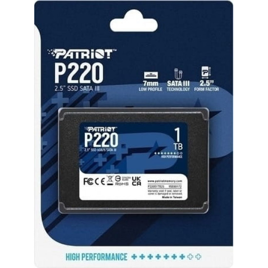 Накопичувач SSD 1TB Patriot P220 2.5" SATAIII TLC (P220S1TB25)