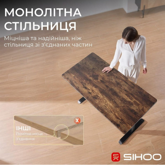 Комп`ютерний стіл Sihoo D03 Walnut/Black (D03-104/D03-108)