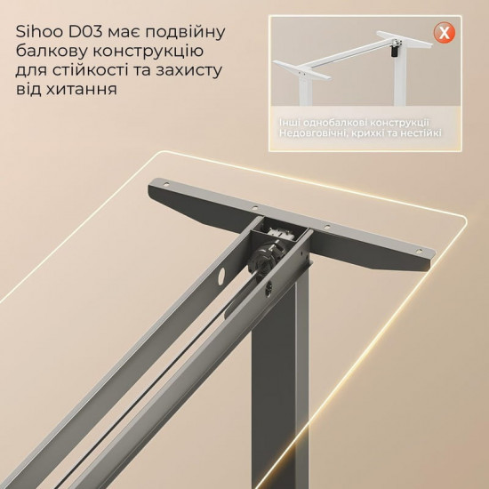 Комп`ютерний стіл Sihoo D03 Walnut/Black (D03-104/D03-108)
