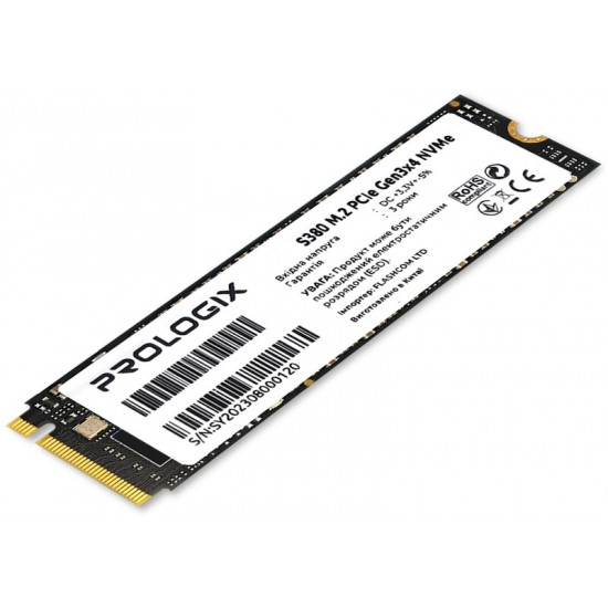 Накопичувач SSD  256GB Prologix S380 M.2 2280 PCIe 3.0 x4 NVMe 3D TLC (PRO256GS380)