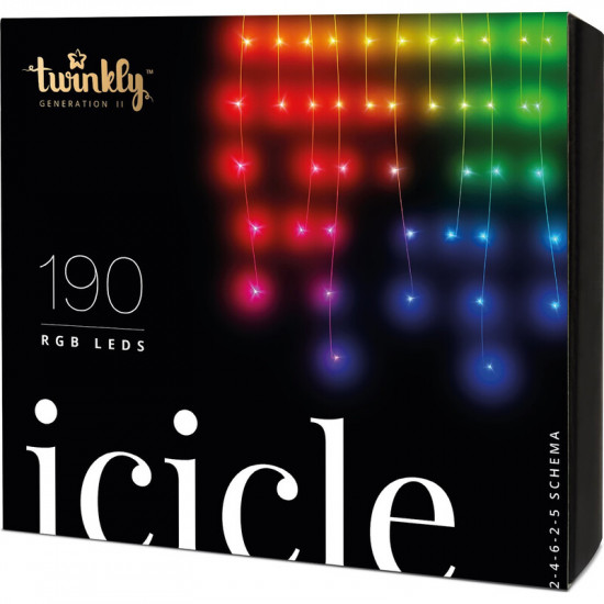 Smart LED гірлянда Twinkly Icicle RGB Gen II (TWI190STP-TEU) 190LED, 5м, BT+WiFi