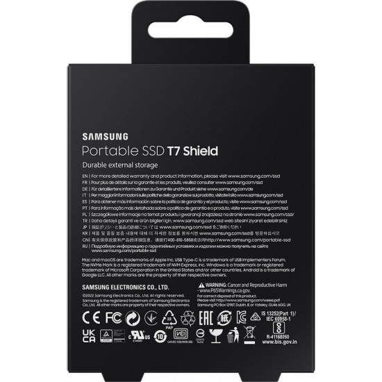 Накопичувач зовнішній SSD 2TB Samsung T7 Shield Blue (MU-PE2T0R/WW)
