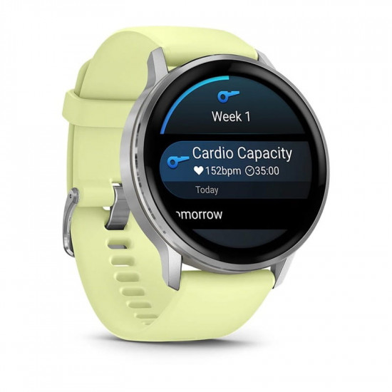 Смарт-годинник Garmin Venu 4 45mm Silver with Citron Silicone (010-03014-42)