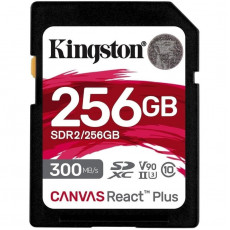 Карта пам`яті SD  256GB UHS-II U3 Class 10 Kingston Canvas React Plus R300/W260MB/s (SDR2/256GB)