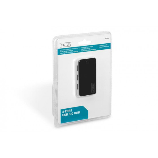 Концентратор USB 3.0 Digitus, 4xUSB3.0, 1.2 м (DA-70231)