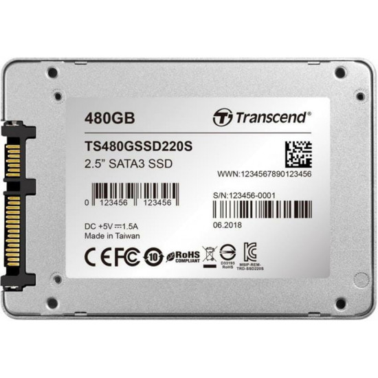 Накопичувач SSD  480GB Transcend SSD220 2.5" SATA III TLC (TS480GSSD220S)