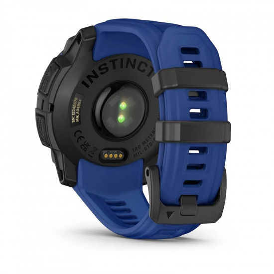 Смарт-годинник Garmin Instinct 3 45mm AMOLED Black with Bolt Blue/Black Silicone Band (010-02936-03)