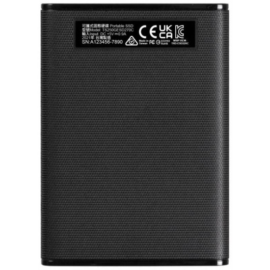 Накопичувач зовнішній SSD USB 3.1 Type-C 1TB Transcend ESD270C Black (TS1TESD270C)
