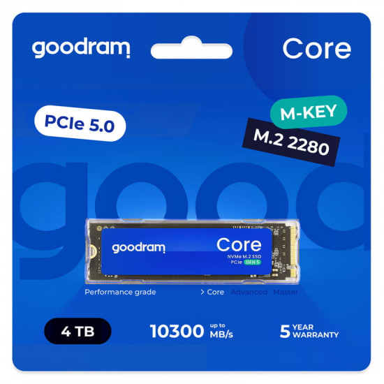Накопичувач SSD 4TB Goodram Core M.2 2280 PCIe 5.0 x4 NVMe 3D NAND (SSDR-GRC01-4K0-80)