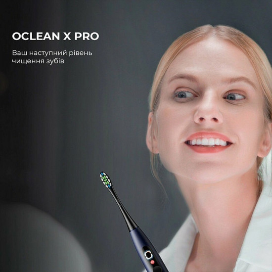 Розумна зубна електрощітка Oclean X Plus Pro Digital Blue (6970810556186)