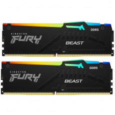 Модуль пам`яті DDR5 2x16GB/5200 Kingston Fury Beast RGB Black (KF552C40BBAK2-32)