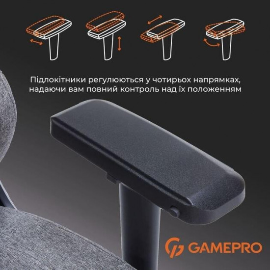 Крісло для геймерів GamePro FGC750DG Dark Gray