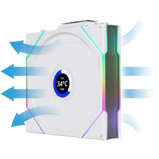 Вентилятор Lian Li Uni Fan TL Wireless LCD 120-1 Reverse White (G99.12RTLLCD1W1W.00)