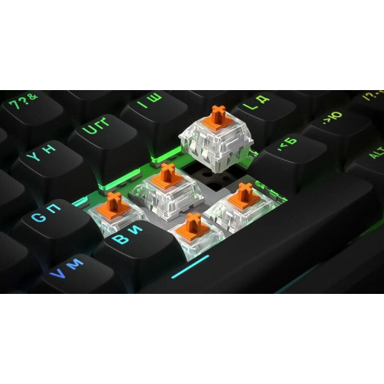 Клавіатура бездротова Hator Rockfall 3 Mecha TKL Wireless Orange Black (HTK850UA)