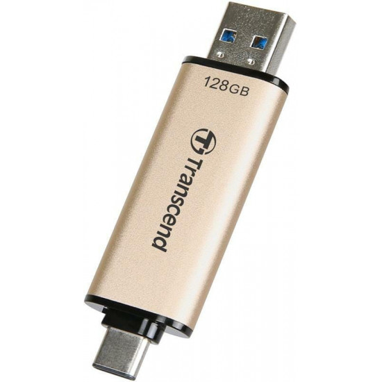 Флеш-накопичувач USB3.2+Type-C 128GB Transcend JetFlash 930С Beige (TS128GJF930C)