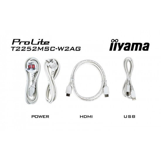 Монітор Iiyama 21.5" ProLite T2252MSC-W2AG IPS White 100Hz
