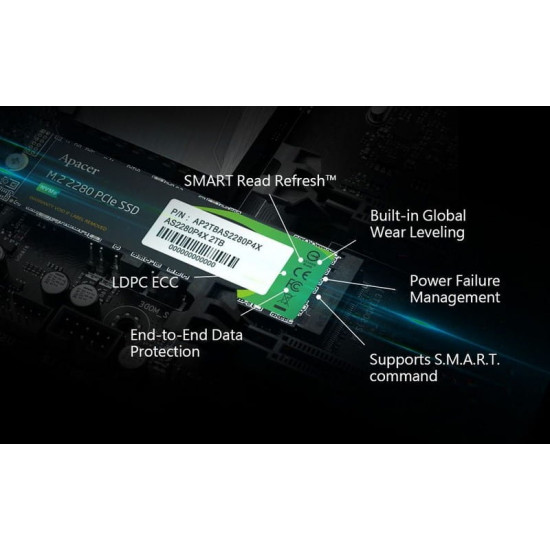 Накопичувач SSD  512GB Apacer AS2280P4X M.2 PCIe 3.0 3D TLC (AP512GAS2280P4X-1)