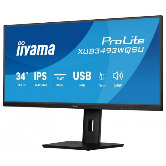 Монітор Iiyama 34" ProLite XUB3493WQSU-B6 IPS Black 120Hz