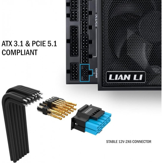 Блок живлення Lian Li EDGE1000, 80 Plus Platinum, Black, EU Cord (G9P.EG1000.BE00.EU)