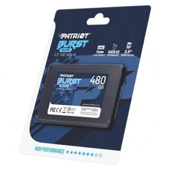 Накопичувач SSD  480GB Patriot Burst Elite 2.5" SATAIII TLC (PBE480GS25SSDR)