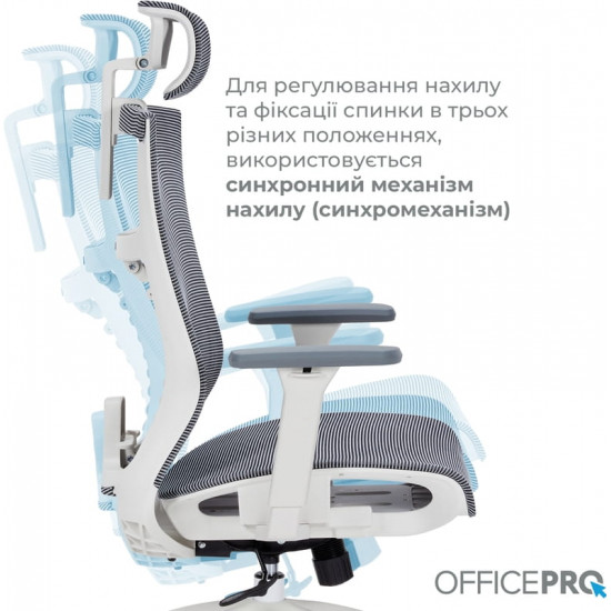 Крісло офісне Officepro Balance OC620-W-DG-DG White/Dark Gray