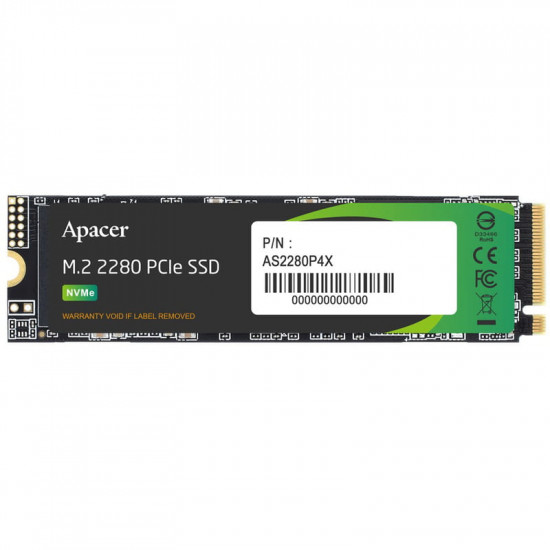 Накопичувач SSD  256GB Apacer AS2280P4X M.2 2280 PCIe 3.0 x4 3D TLC (AP256GAS2280P4X-1)