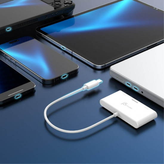 USB-хаб J5create USB-C 3-в-1 White (JCA399-N)