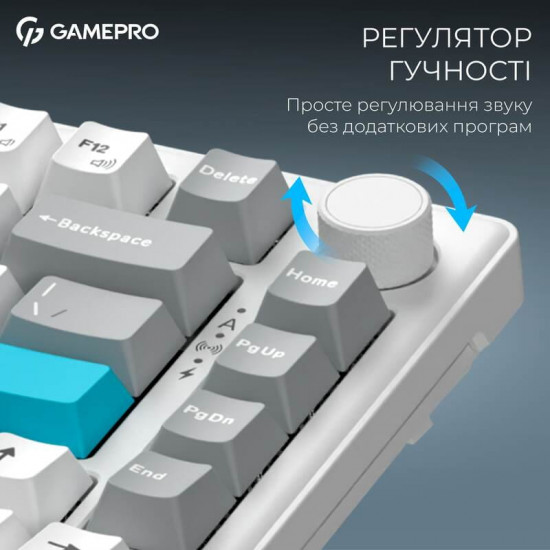 Клавіатура бездротова GamePro Asgard Yord Keychron Super Red Switch White (MK266WH)