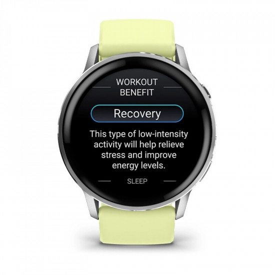 Смарт-годинник Garmin Venu 4 45mm Silver Bezel with Citron Silicone Band (010-03014-02)