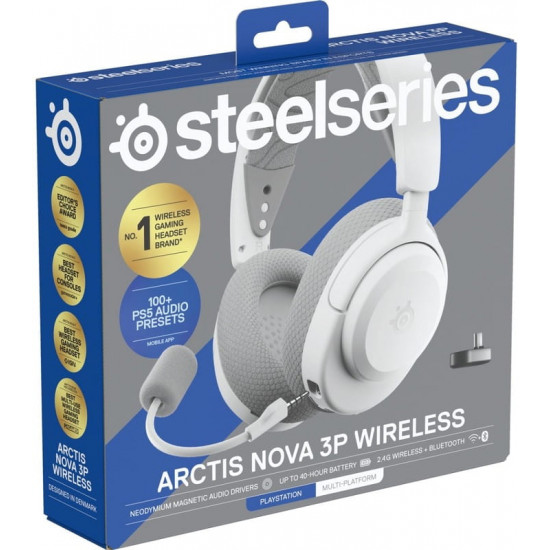 Bluetooth-гарнітура SteelSeries Arctis Nova 3P Wireless Multi Platform White (61687)