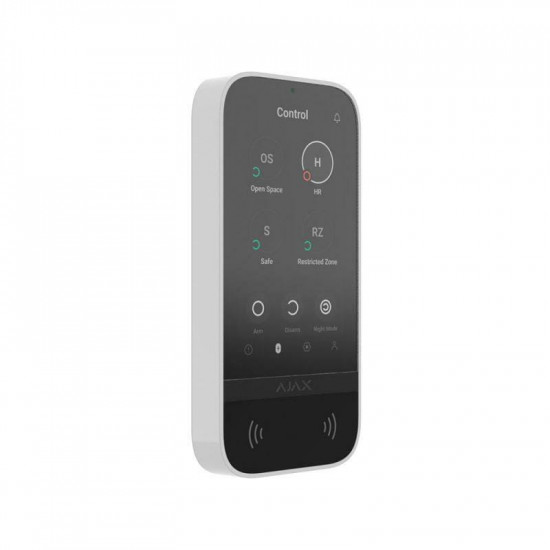 Бездротова сенсорна клавіатура Ajax KeyPad TouchScreen (8EU) ASP White