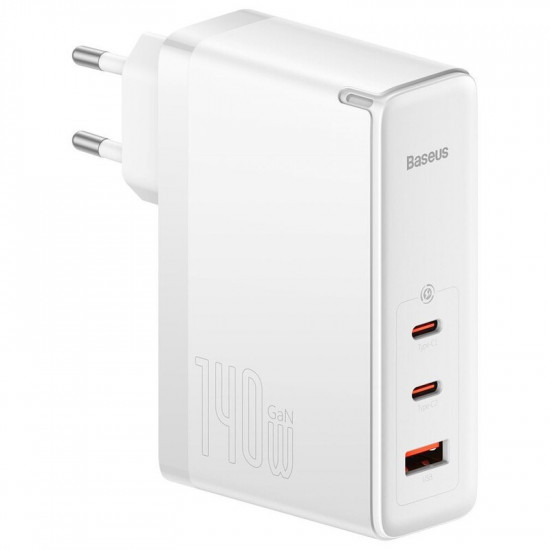 Мережевий зарядний пристрій Baseus GaN5 Pro (3USB, 5A) 140W White (CCGP100202) + кабель Type-C to Type-C