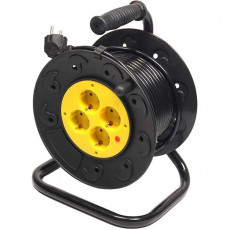 Фільтр живлення PowerPlant (PPRA10M20S4L) 4 розетки, 20 м, чорний, на котушці
