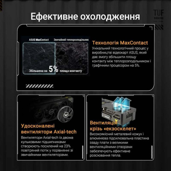 Відеокарта GF RTX 5080 16GB GDDR7 TUF Gaming OC Asus (TUF-RTX5080-O16G-GAMING)