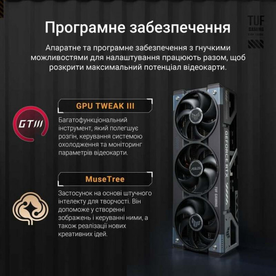 Відеокарта GF RTX 5080 16GB GDDR7 TUF Gaming OC Asus (TUF-RTX5080-O16G-GAMING)