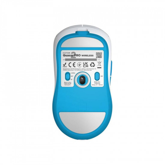 Миша бездротова Hator Quasar 2 Pro Wireless White/Cyan (HTM561WC)
