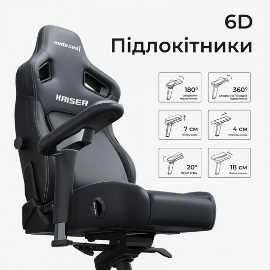 Крісло для геймерів Anda Seat Kaiser 4 V2 Size XL PVC Cyber Green (AD12YDDC-XLL-20-C-PV/C-03)
